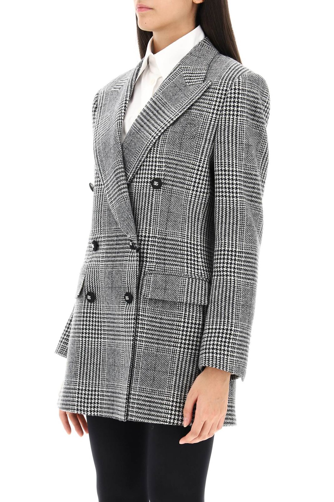 Dolce & Gabbana Houndstooth Patterned Double-Breasted Blazer