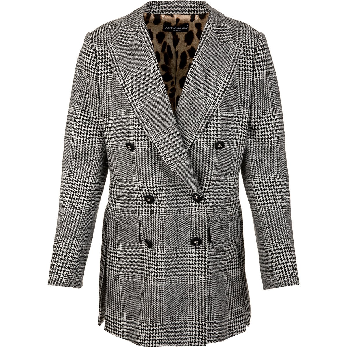 Dolce & Gabbana Houndstooth Patterned Double-Breasted Blazer