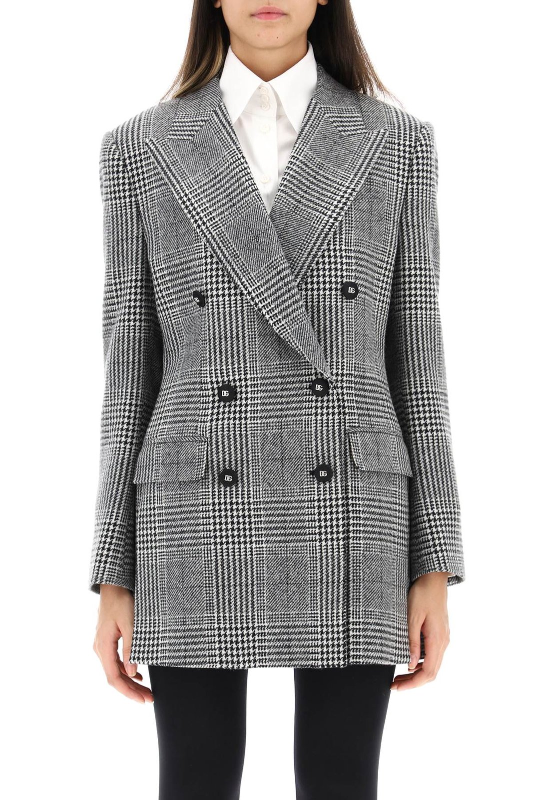 Dolce & Gabbana Houndstooth Patterned Double-Breasted Blazer