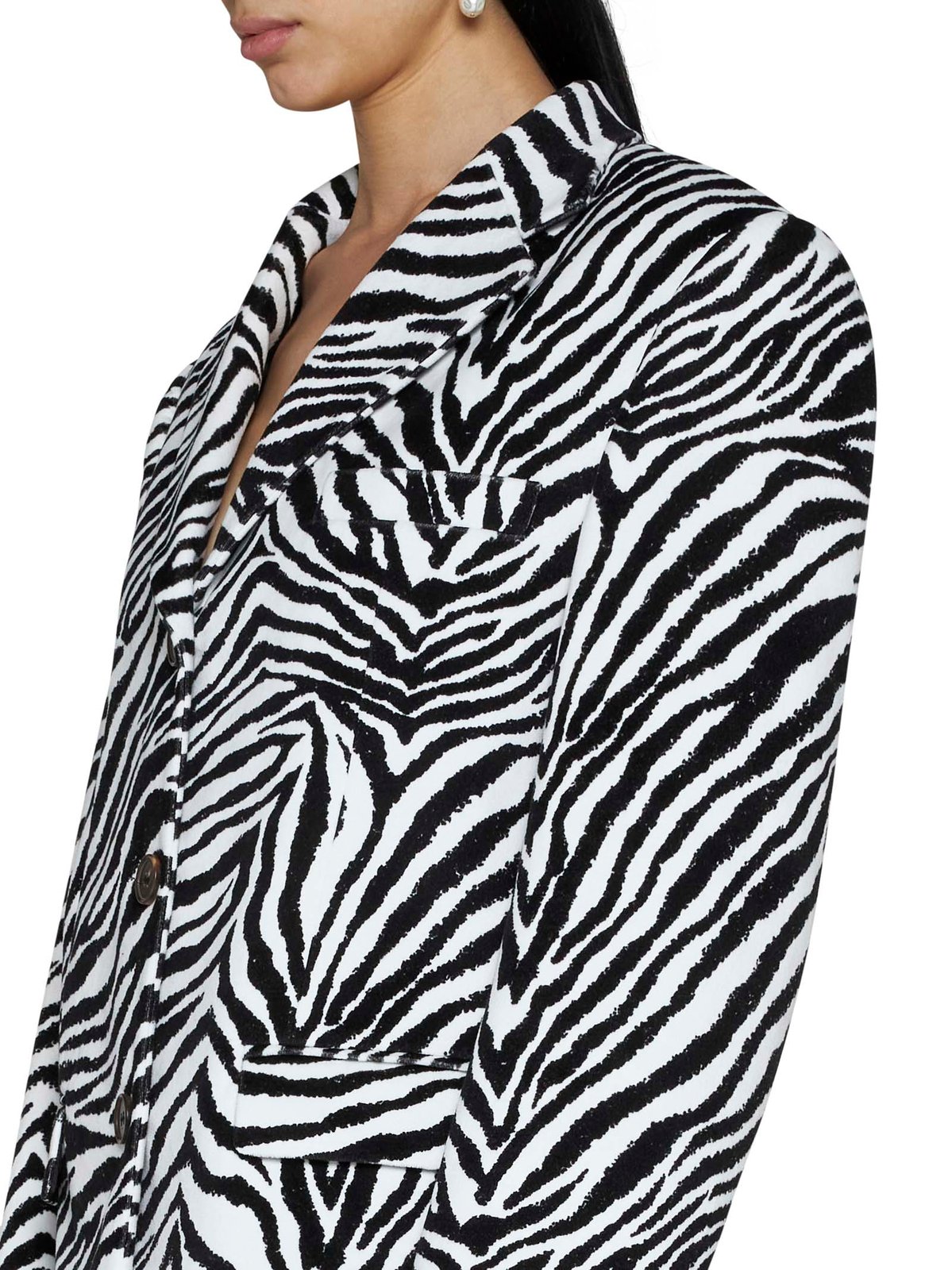Alessandra Rich Zebra-Printed Single-Breasted Tailored Blazer