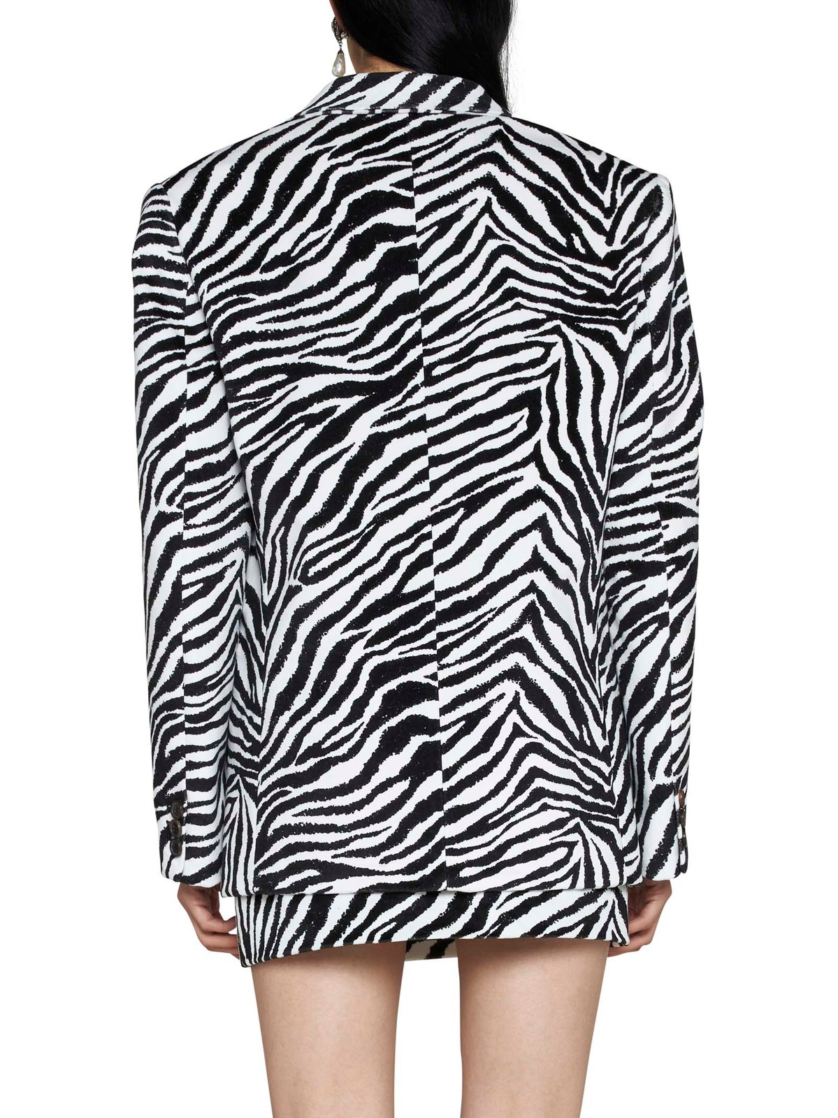 Alessandra Rich Zebra-Printed Single-Breasted Tailored Blazer