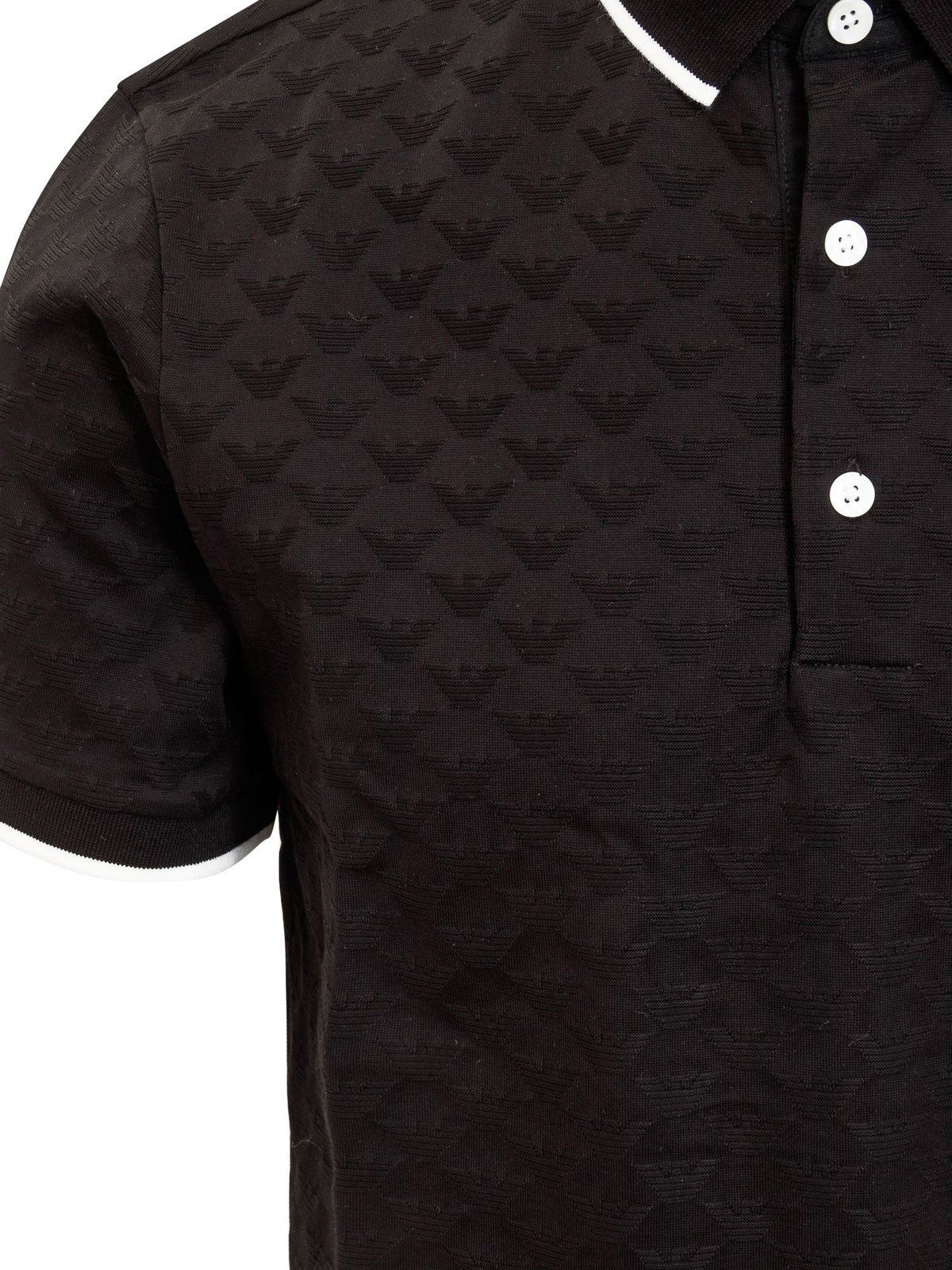 Emporio Armani Logo besticktes Kurzarm-Poloshirt