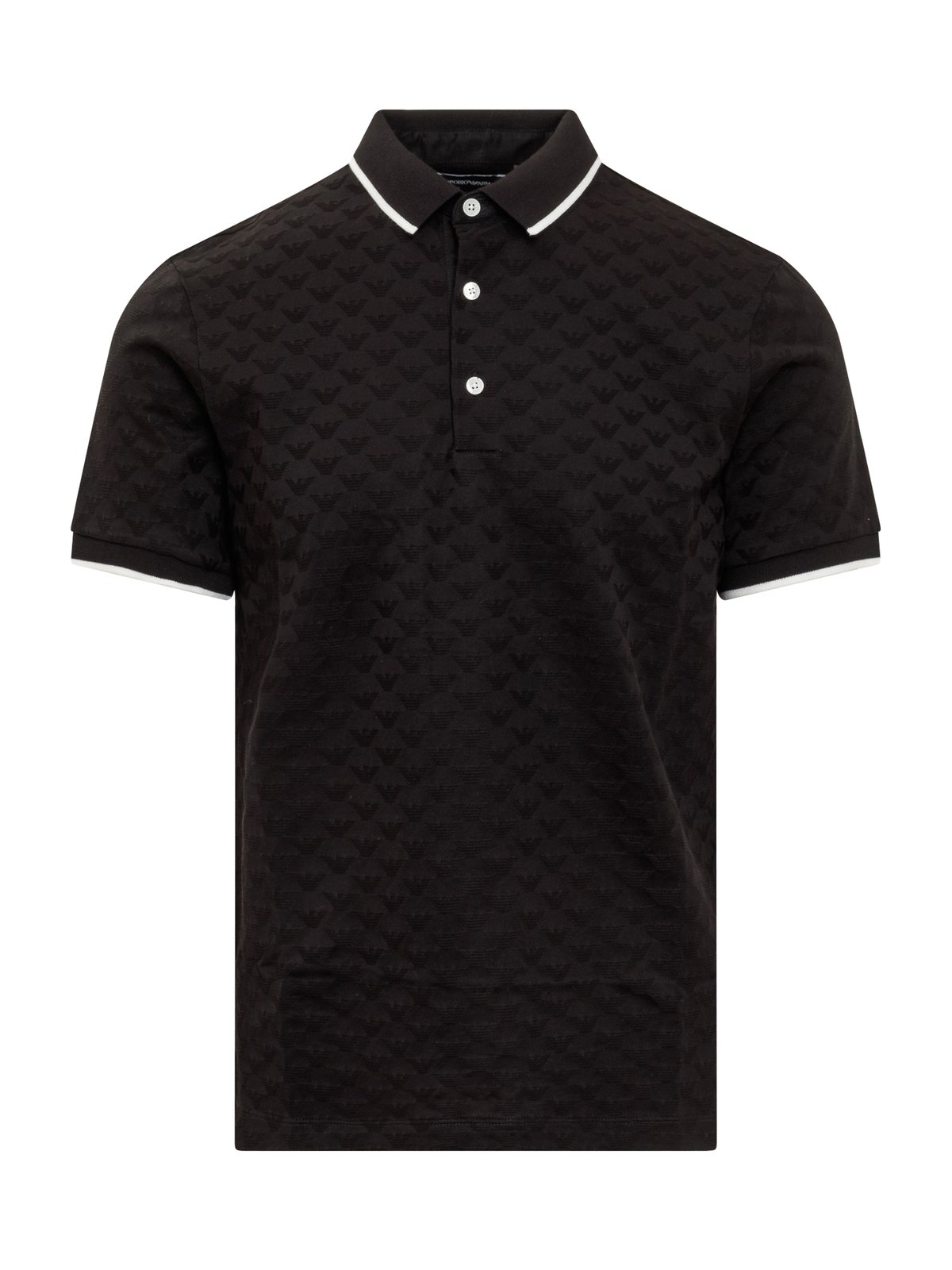 Emporio Armani Logo besticktes Kurzarm-Poloshirt