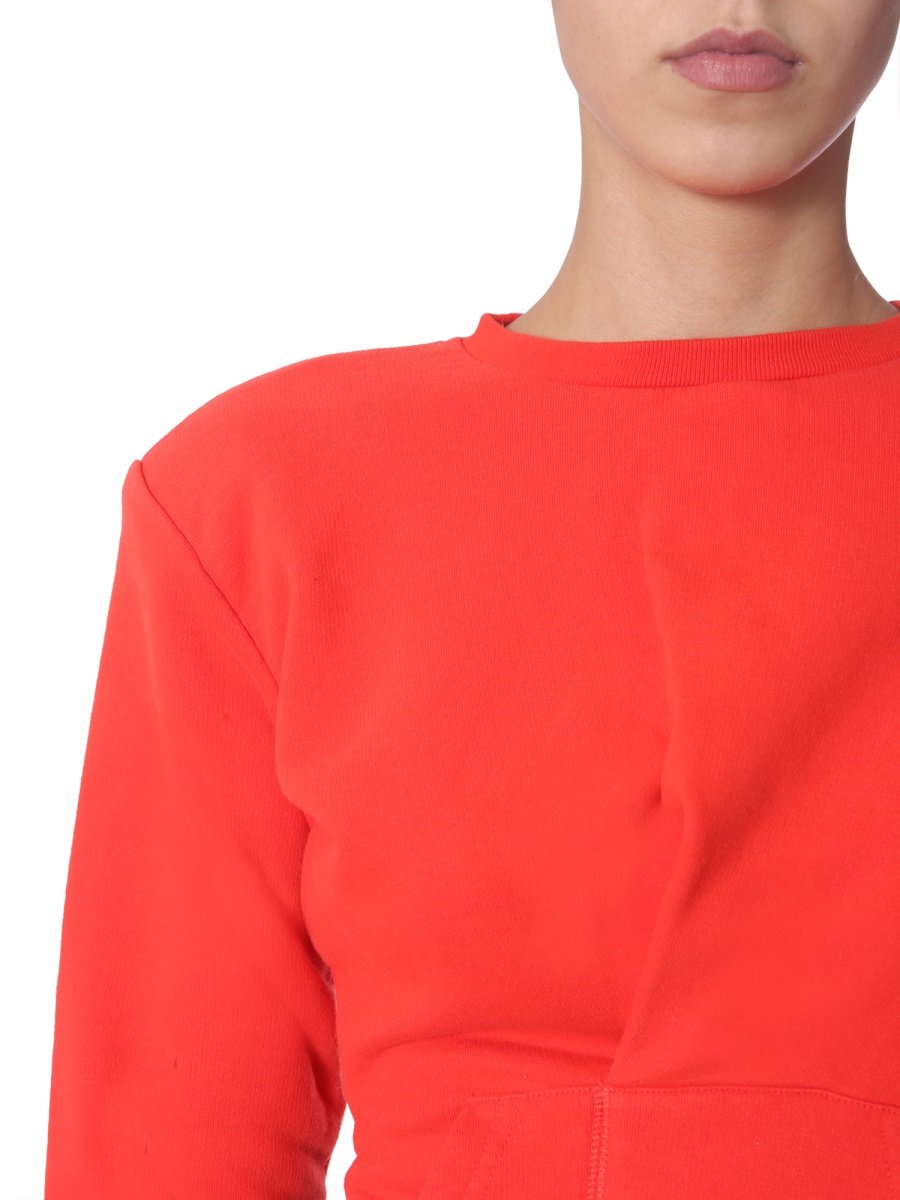 Unravel Project Rundhals-Sweatshirt mit geripptem Saum