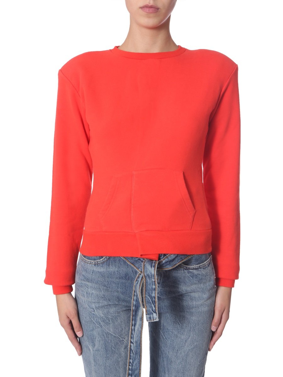 Unravel Project Rundhals-Sweatshirt mit geripptem Saum