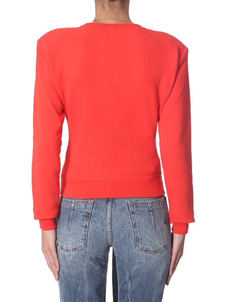 Unravel Project Rundhals-Sweatshirt mit geripptem Saum