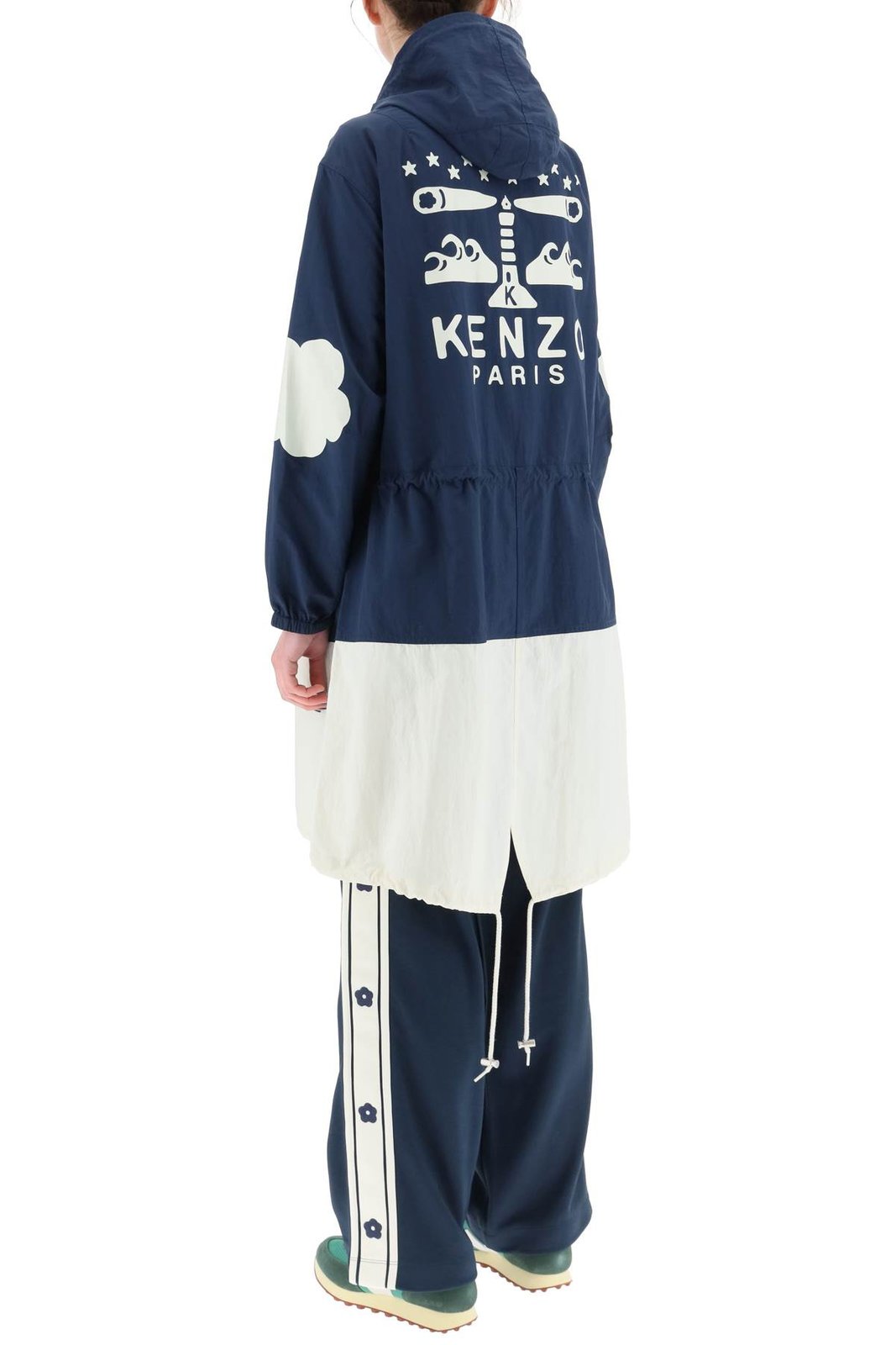 Kenzo Sailor Long Windbreaker-Kapuzenjacke
