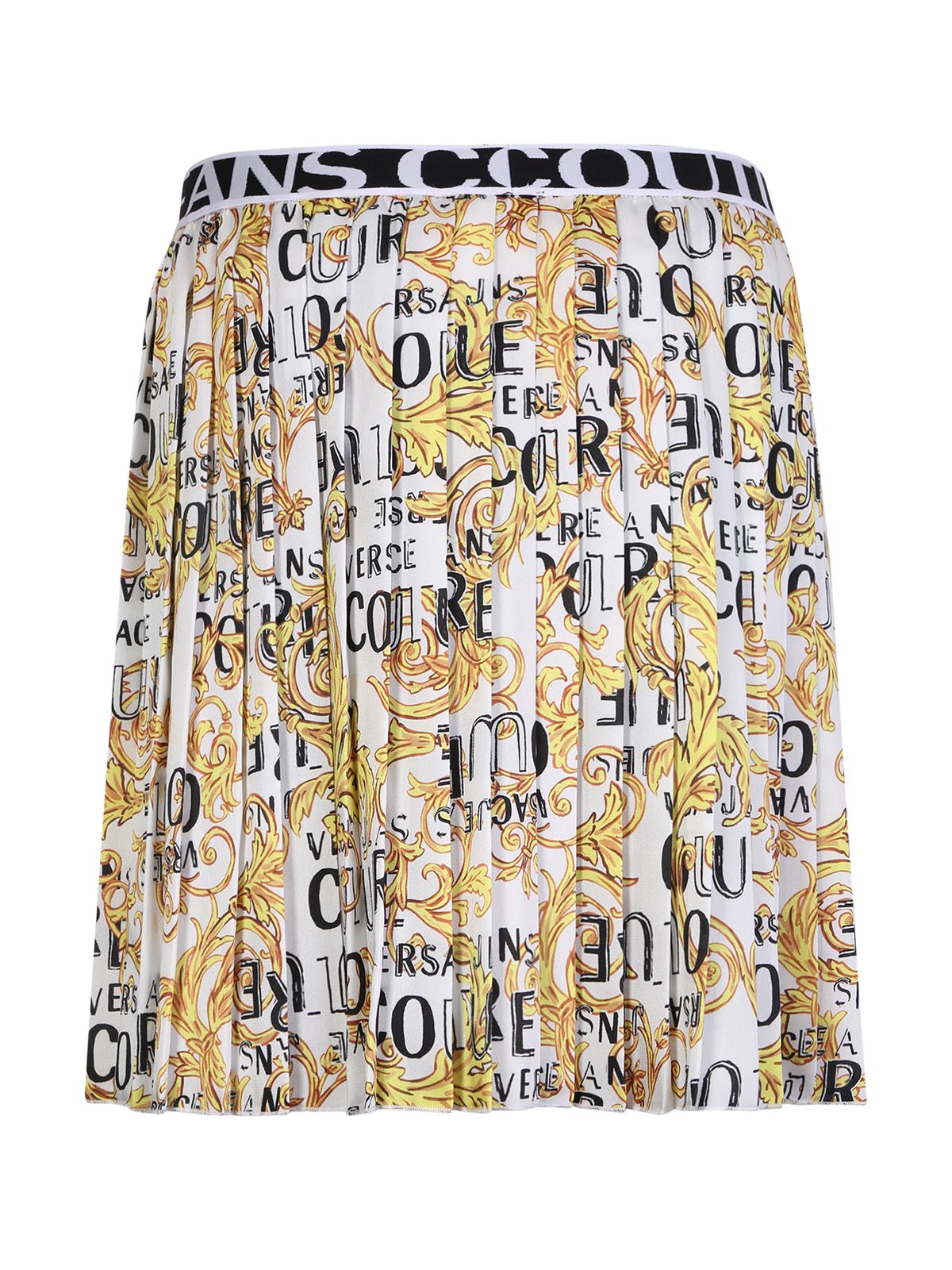 Versace Jeans Couture Logo Print Pleated Skirt