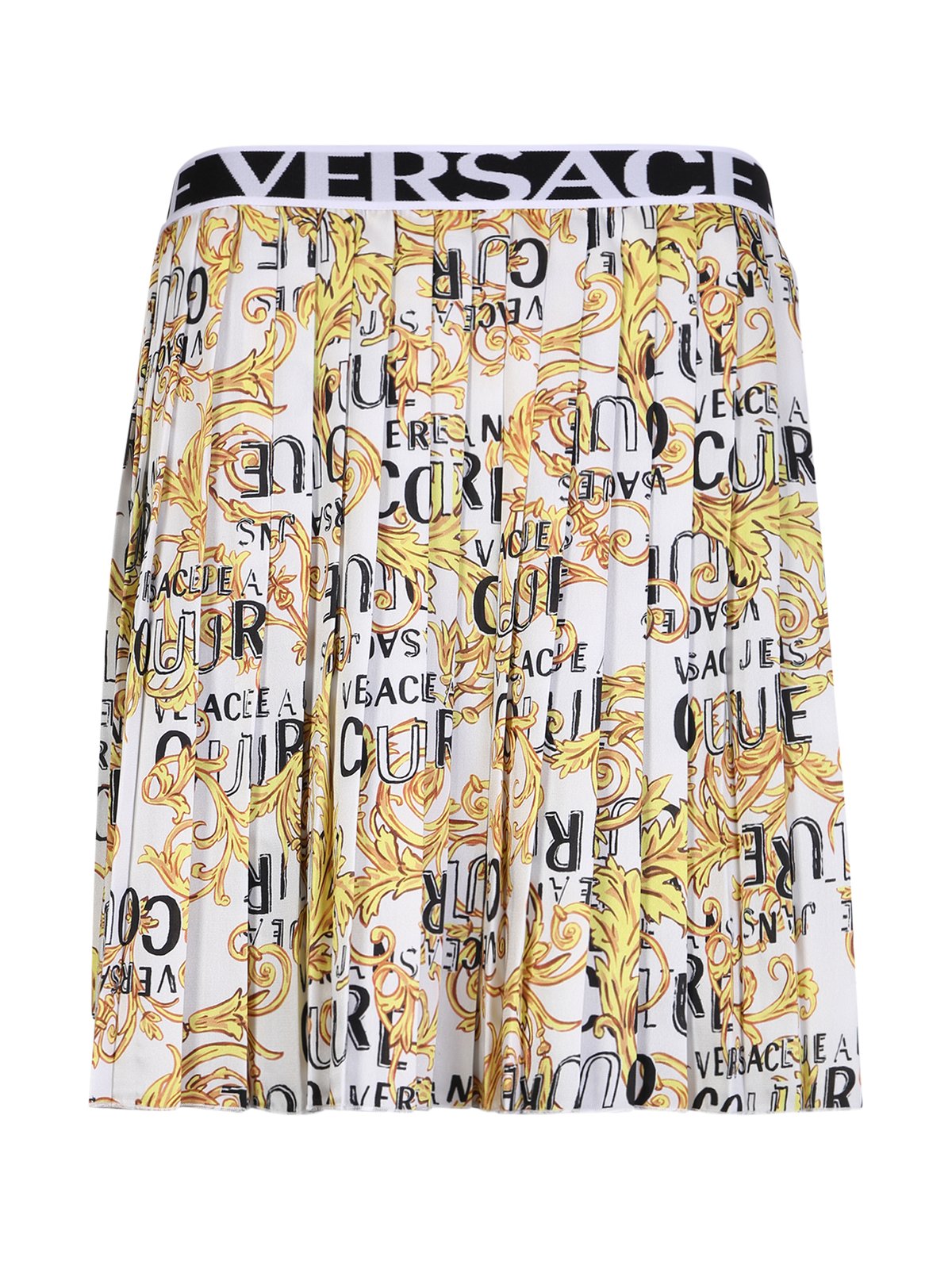 Versace Jeans Couture Logo Print Pleated Skirt