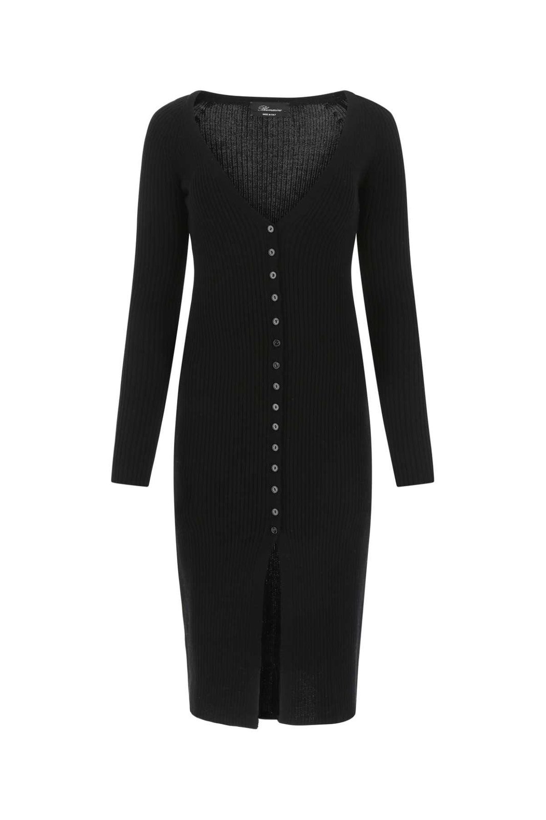 Blumarine Buttoned V-Neck Knit Midi Dress