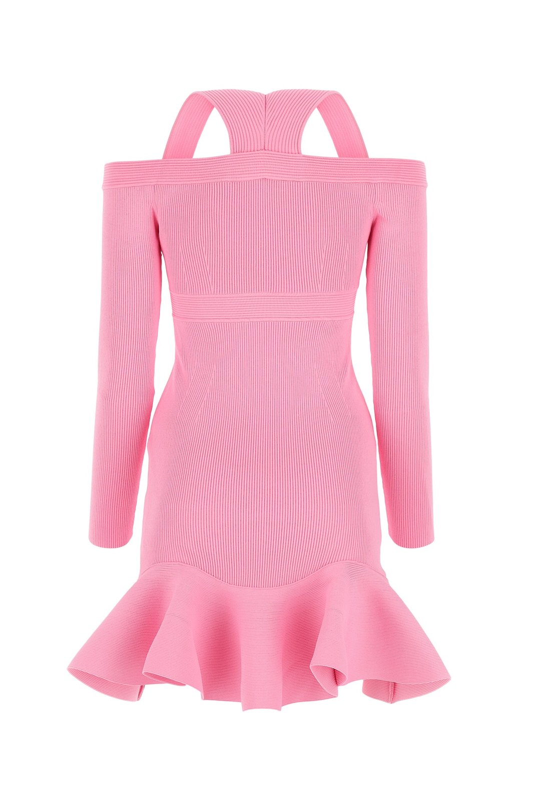 Alexander McQueen Ruffle Detailed Flared Mini Dress 1 Alexander McQueen Ruffle Detailed Flared Mini Dress