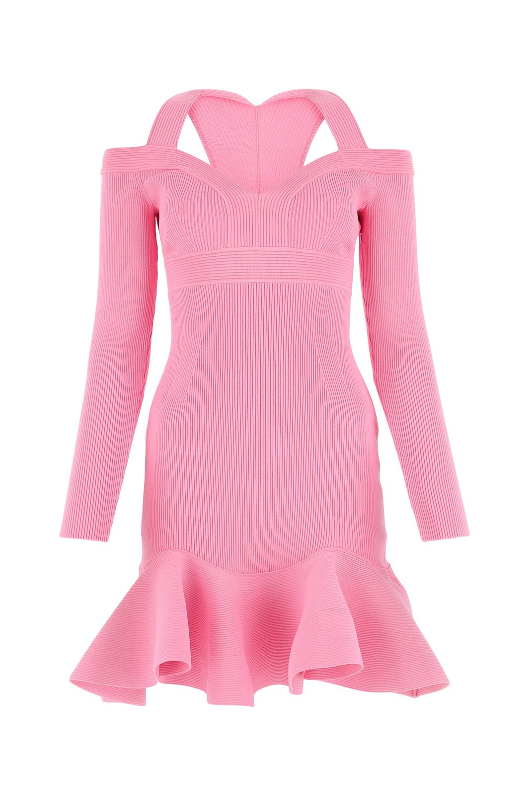 Alexander McQueen Ruffle Detailed Flared Mini Dress 2 Alexander McQueen Ruffle Detailed Flared Mini Dress