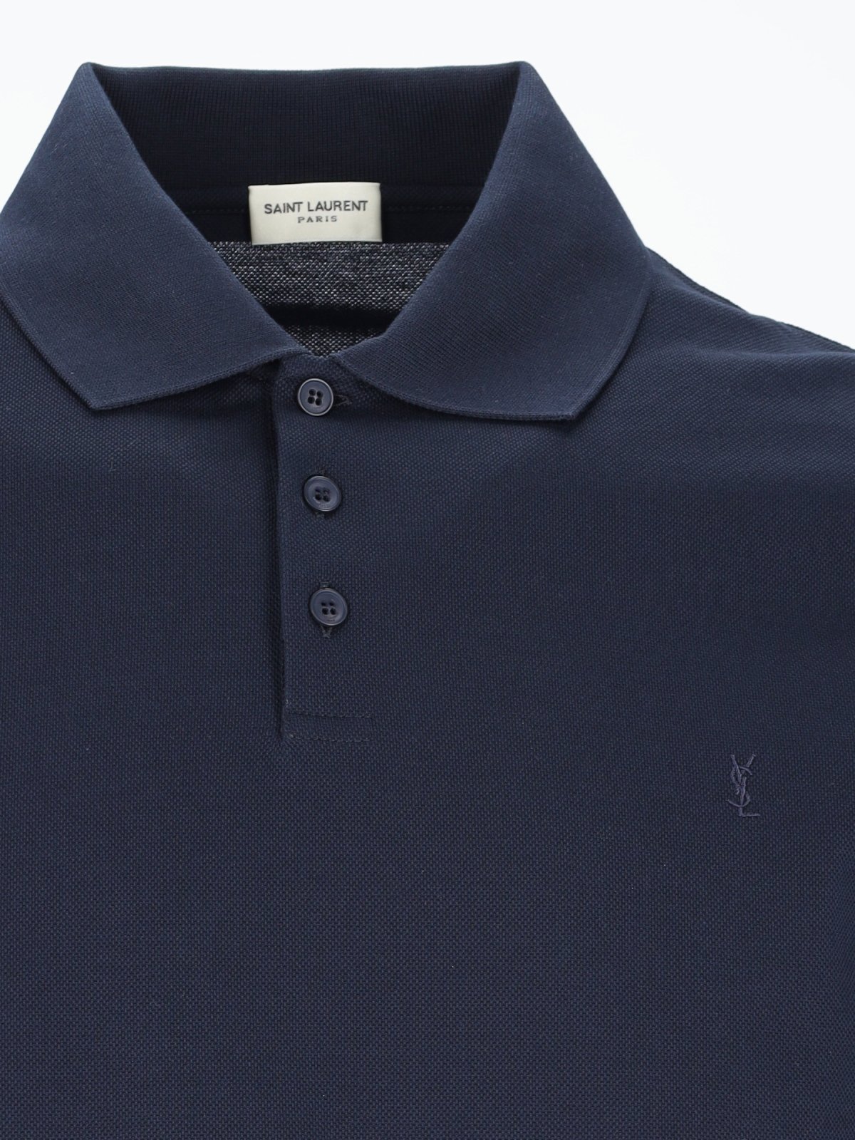 Saint Laurent Cassandre Logo Embroidered Polo Shirt