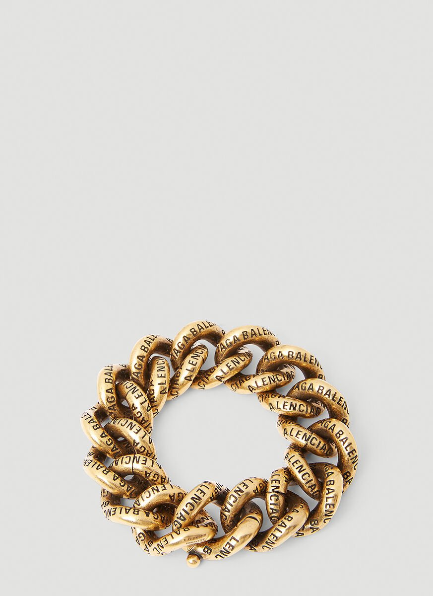 Balenciaga Logo Engraved Chain Bracelet