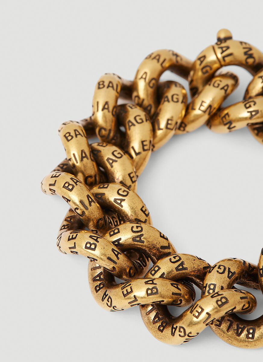 Balenciaga Logo Engraved Chain Bracelet