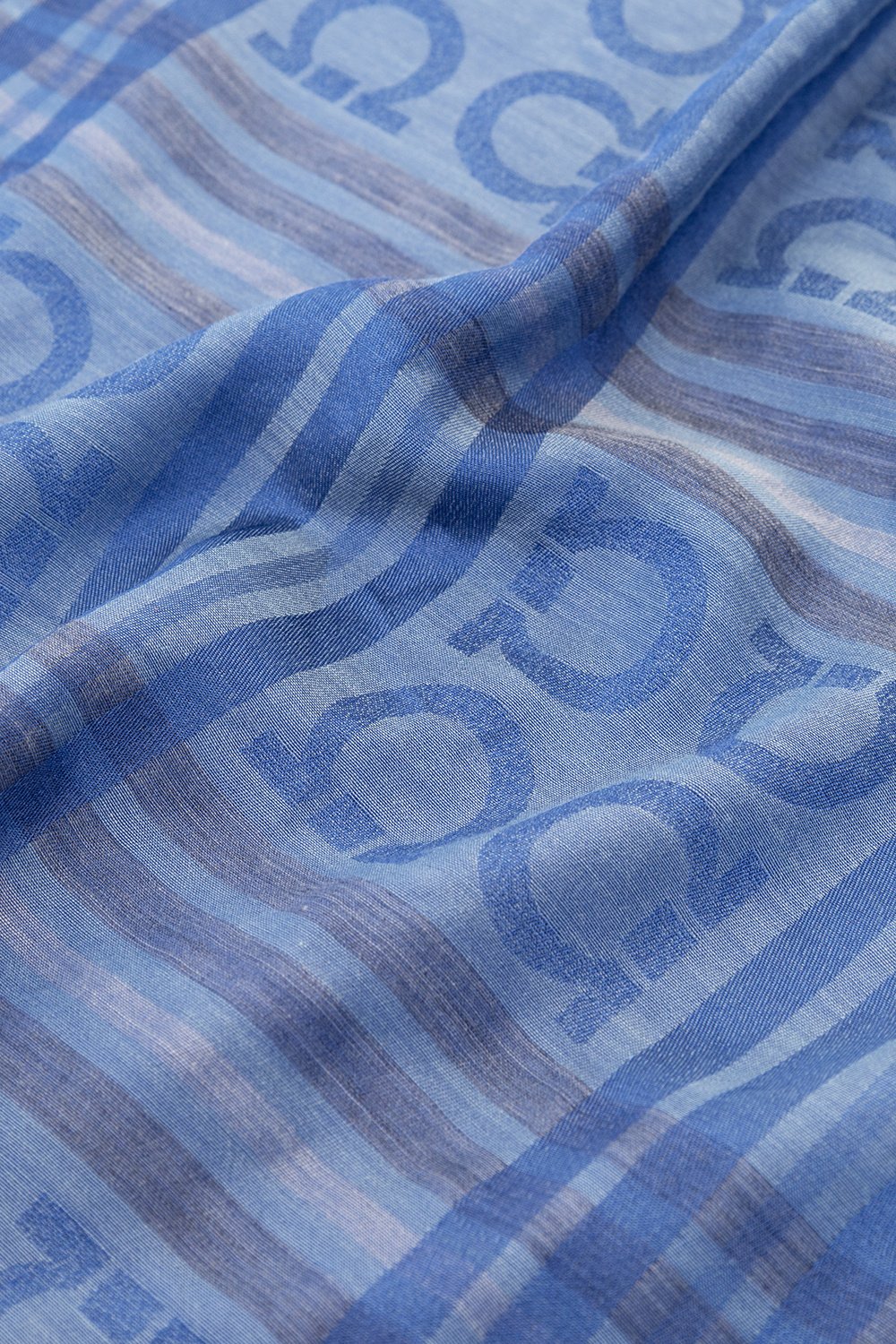 Ferragamo Graphic-Printed Fringed Scarf