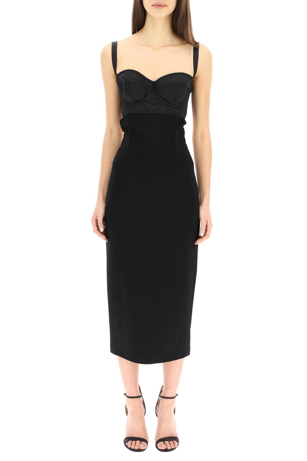 Dolce & Gabbana Cut Out Spaghetti Strap Midi Dress