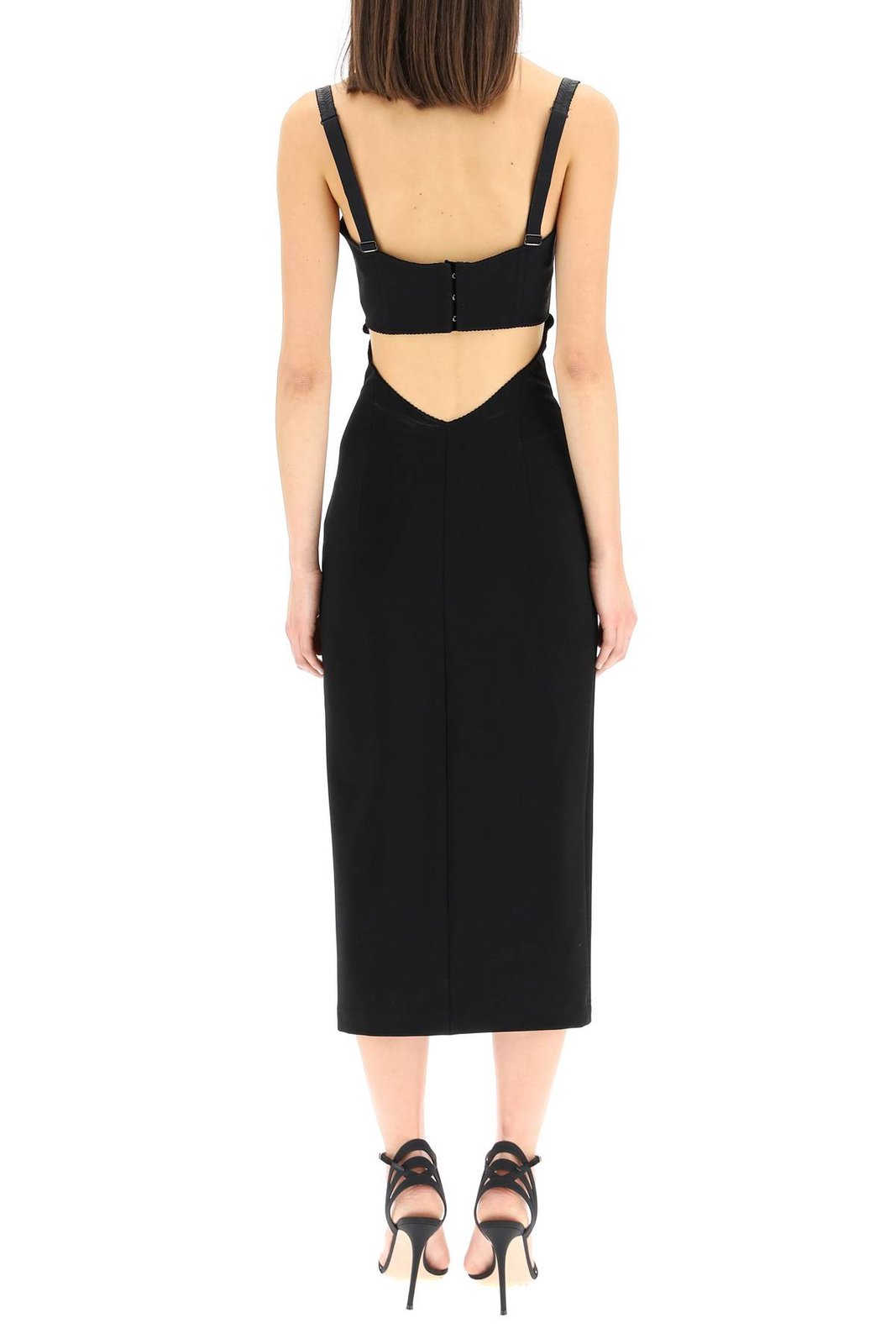 Dolce & Gabbana Cut Out Spaghetti Strap Midi Dress