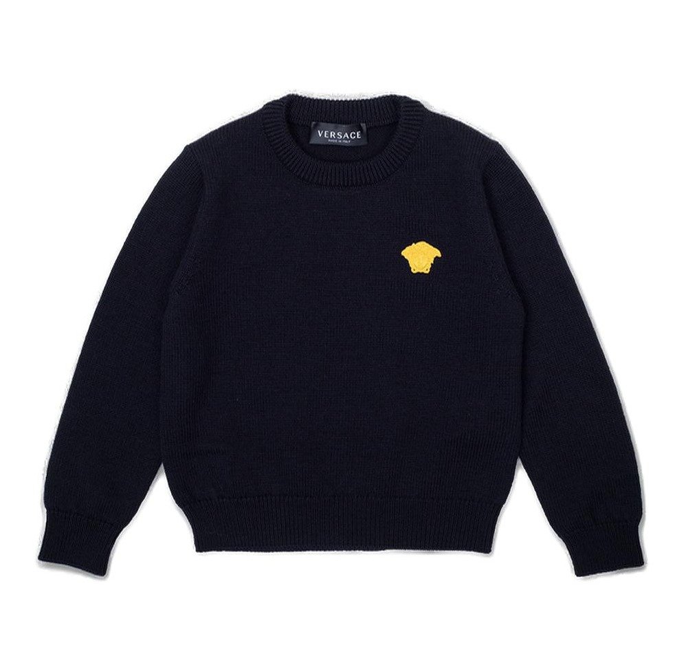 Versace Kids Logo Embroidered Crewneck Jumper