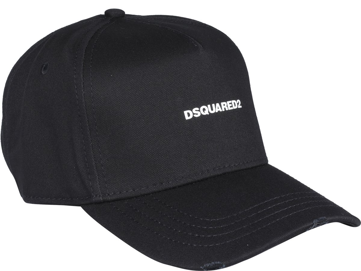 Dsquared2 Logo Embroidered Distressed Baseball Cap