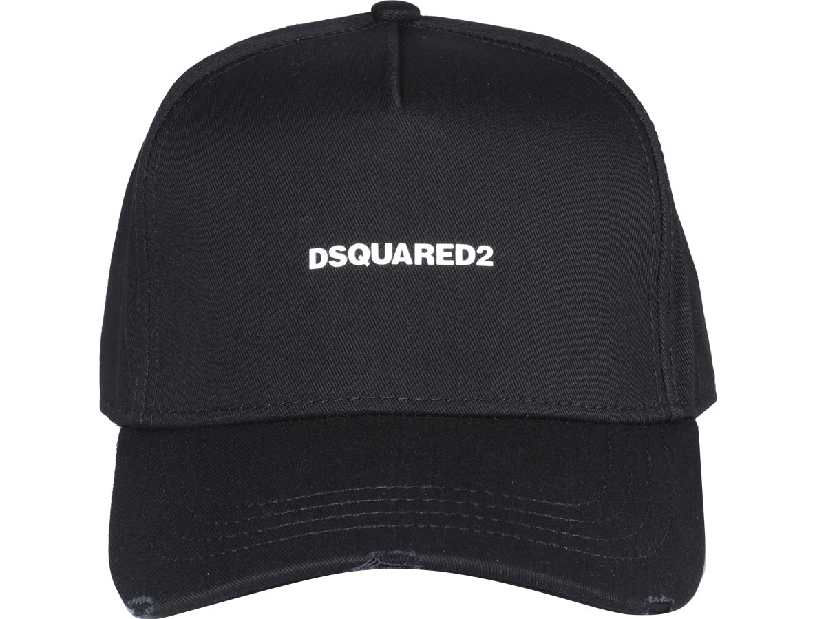 Dsquared2 Logo Embroidered Distressed Baseball Cap