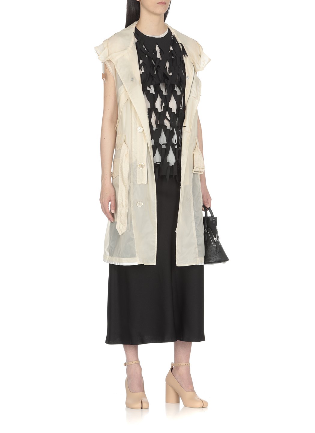 Maison Margiela Belted Hooded Sleeveless Jacket