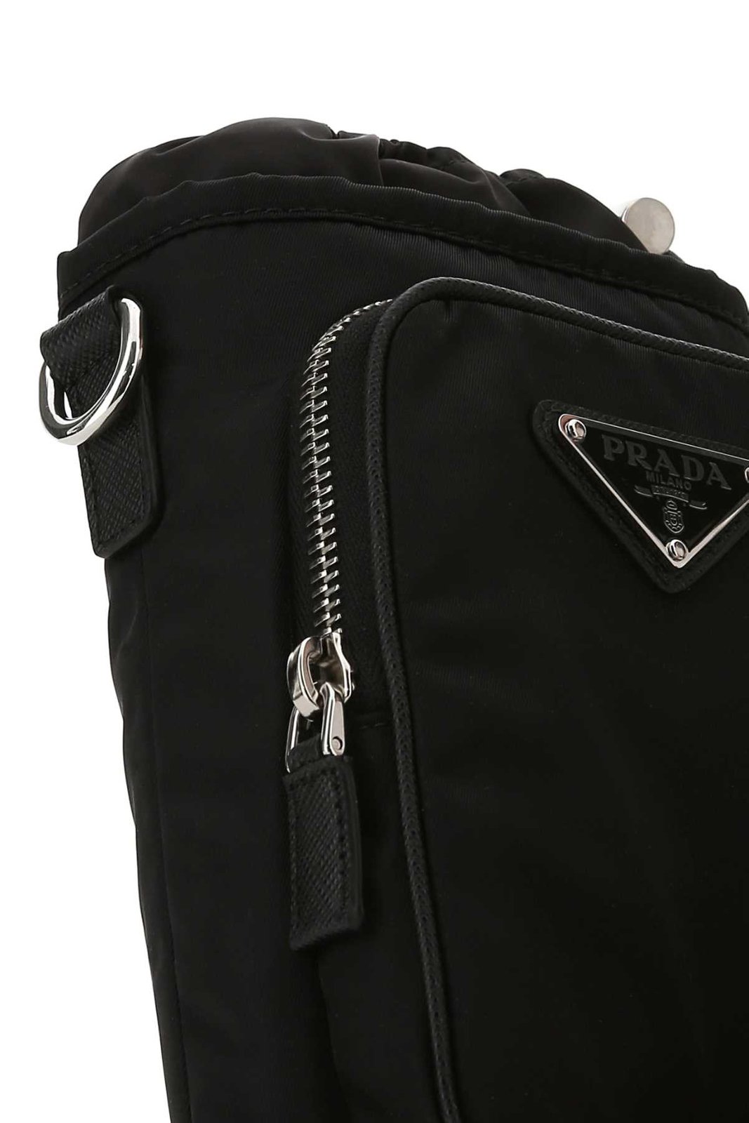 Prada Logo Plaque Zipped Phone Bag