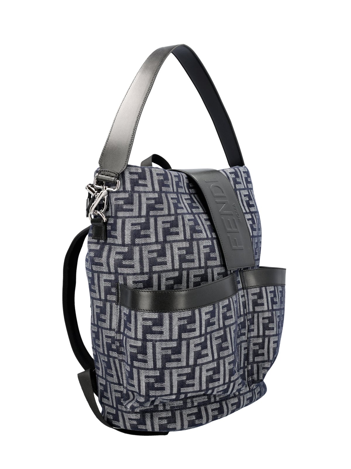 Fendi FF Motif Jacquard Drawstring Medium Backpack