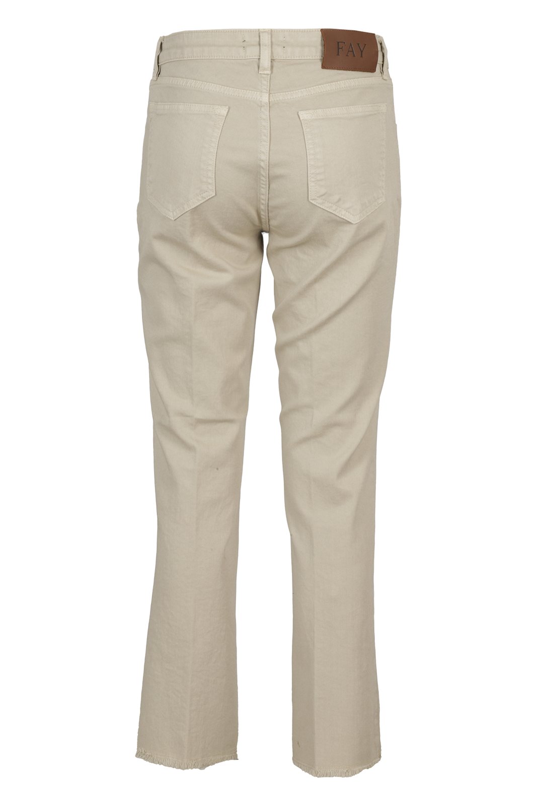 Fay Logo Patch Raw-Cut Hem Flared Jeans