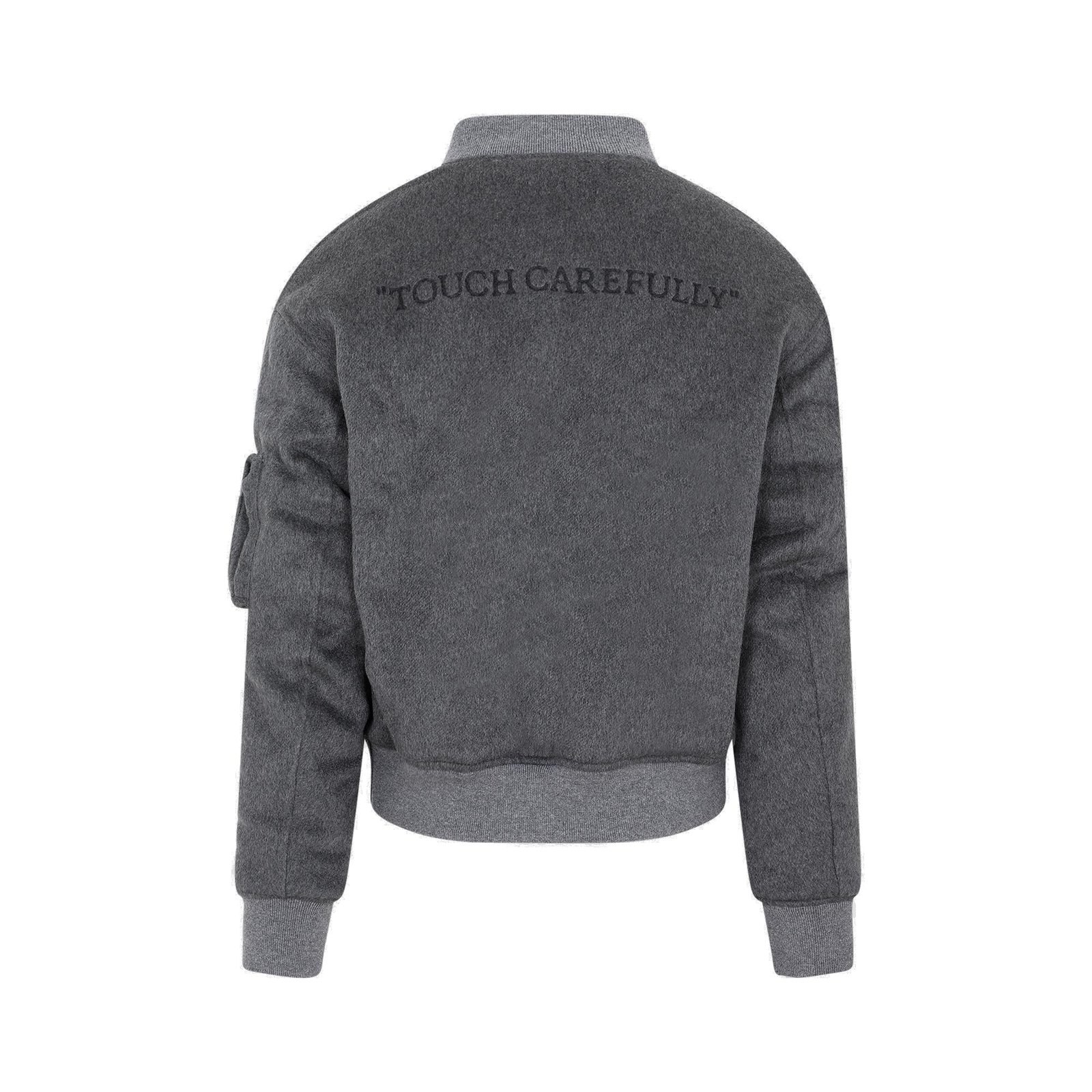 Off-White Zip-Up Long-Sleeved Bomber Jacket 1 Off-White Zip-Up Long-Sleeved Bomber Jacket