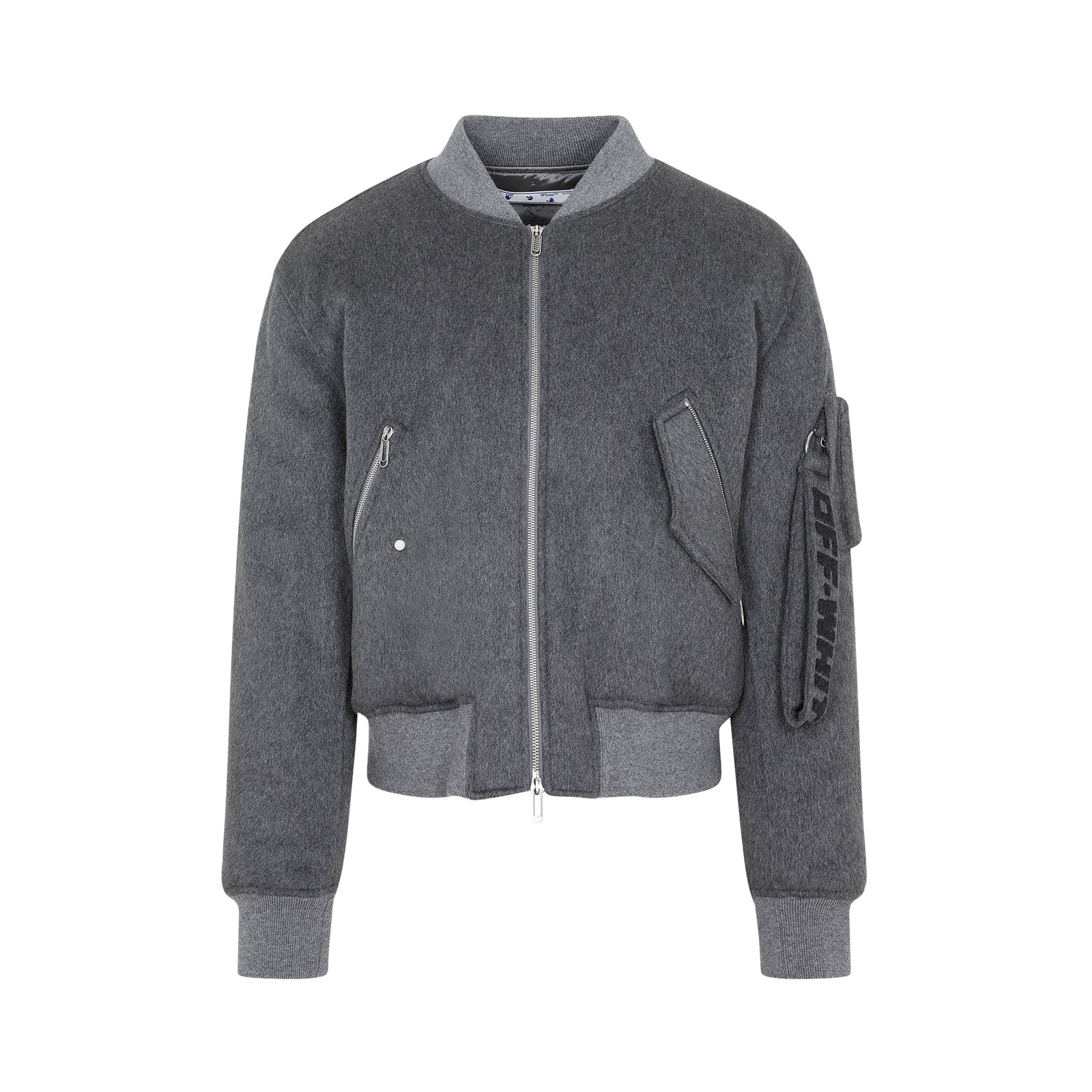 Off-White Zip-Up Long-Sleeved Bomber Jacket 2 Off-White Zip-Up Long-Sleeved Bomber Jacket