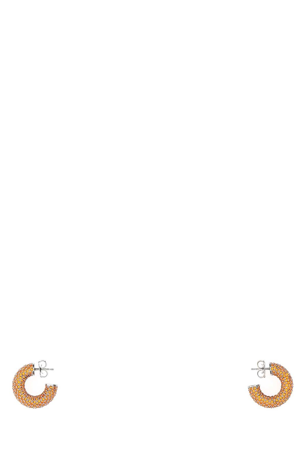 Amina Muaddi Cameron Embellished Mini Hoop Earrings