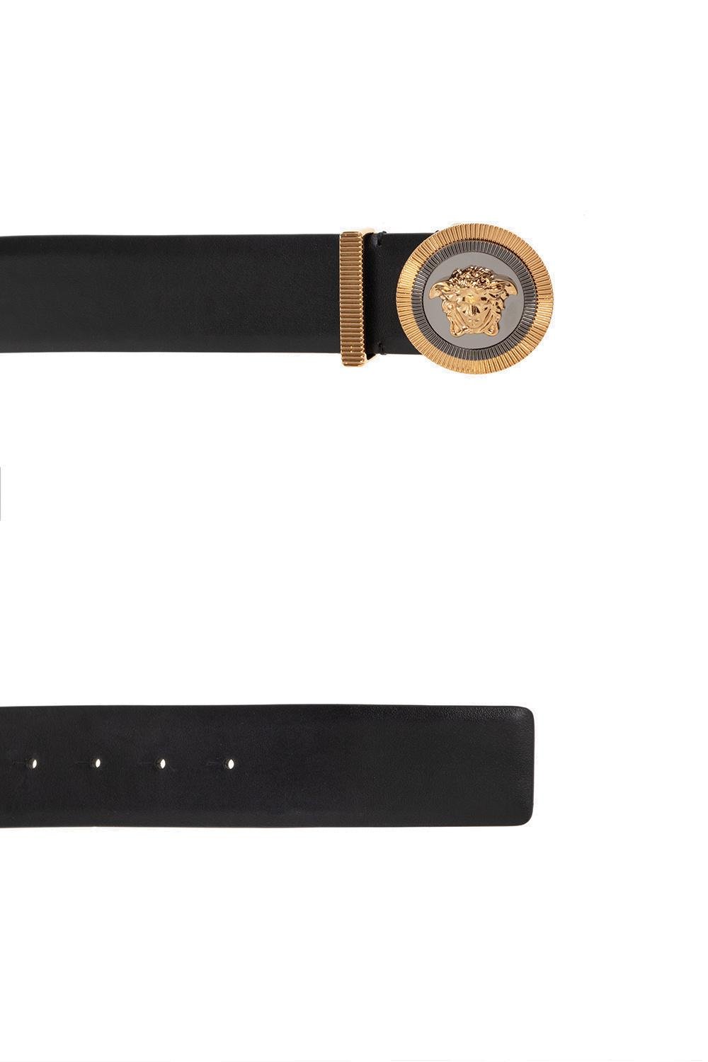 Versace Medusa Plaque Logo Buckle Belt