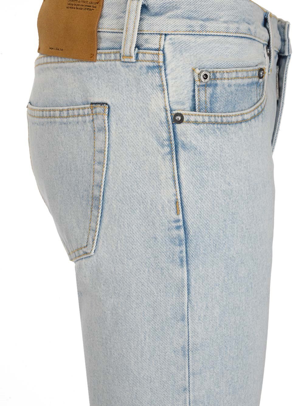 Off-White Diag-Stripe Printed Slim-Fit Jeans