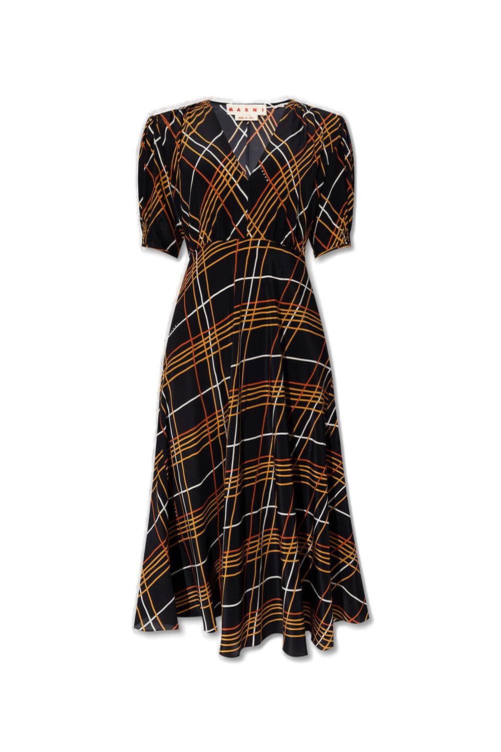 Marni Wild Roads Printed V-Neck Dress