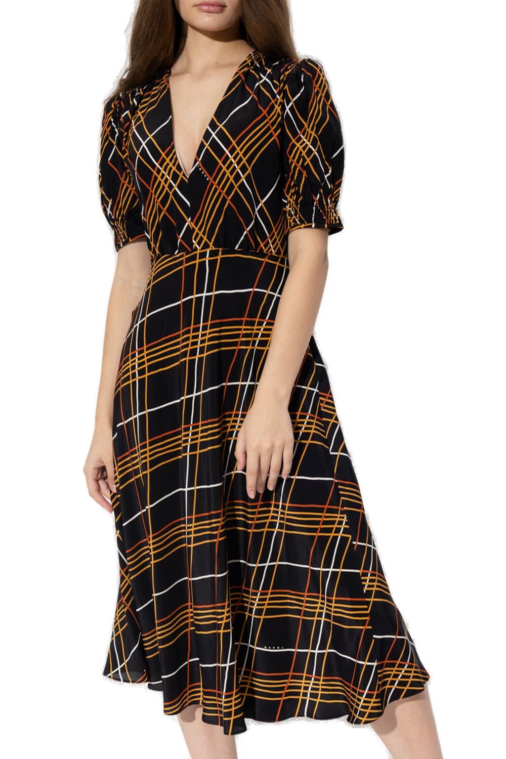 Marni Wild Roads Printed V-Neck Dress