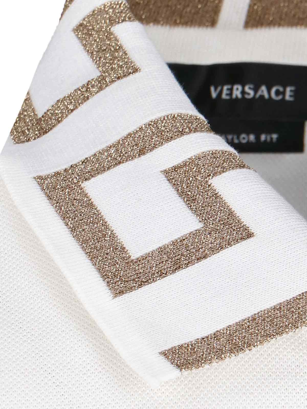 Versace Greca Short-Sleeved Straight Hem Polo Shirt