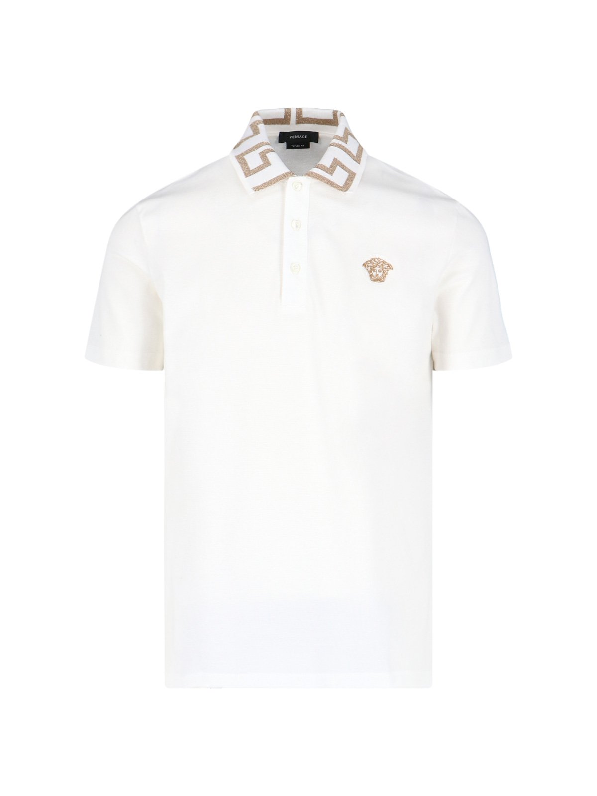 Versace Greca Short-Sleeved Straight Hem Polo Shirt
