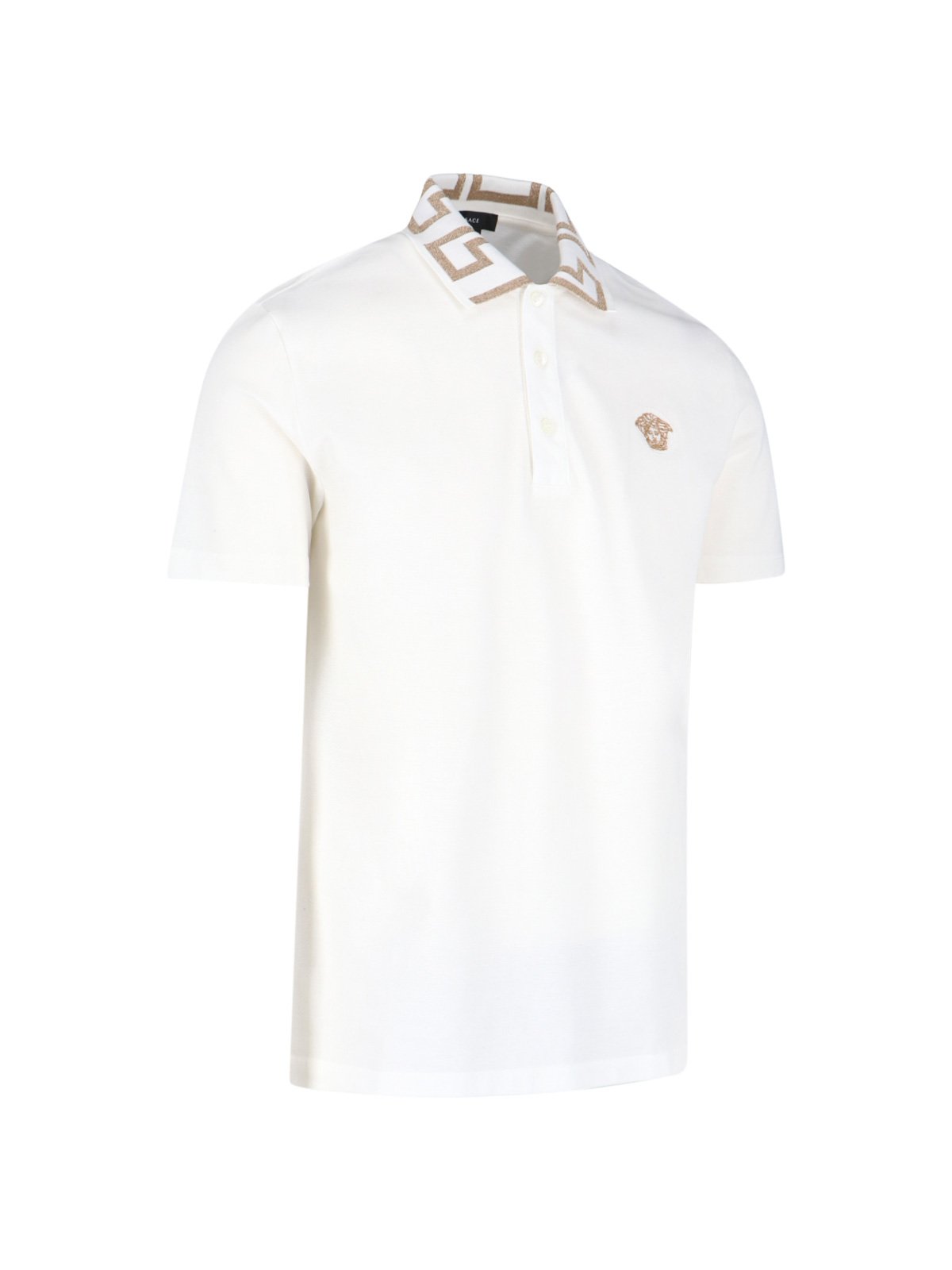 Versace Greca Short-Sleeved Straight Hem Polo Shirt
