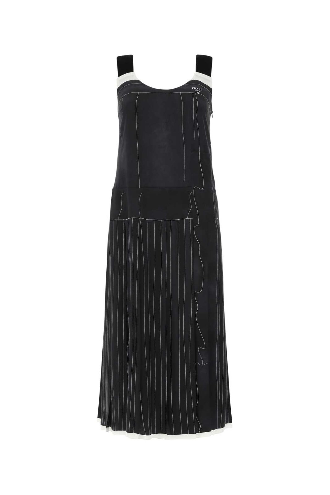 Prada Logo Printed Unlined Midi Dress