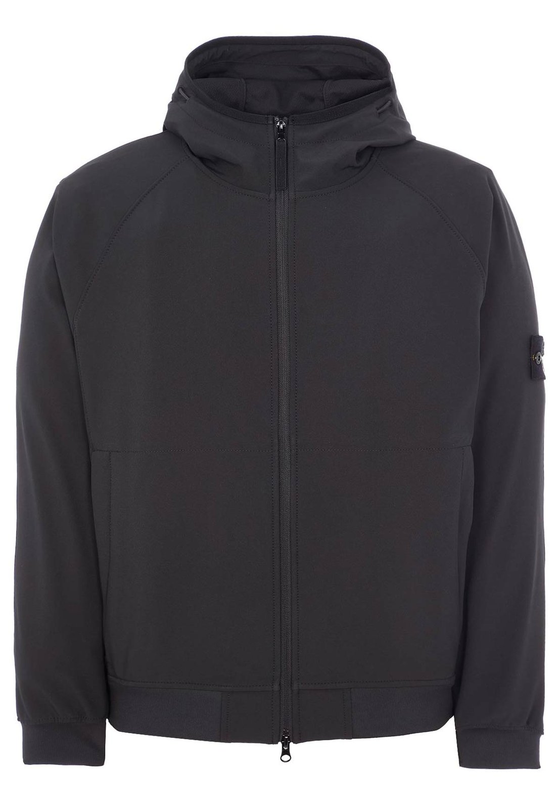 Stone Island Logo Patch Zip-Up Hooded Jacket