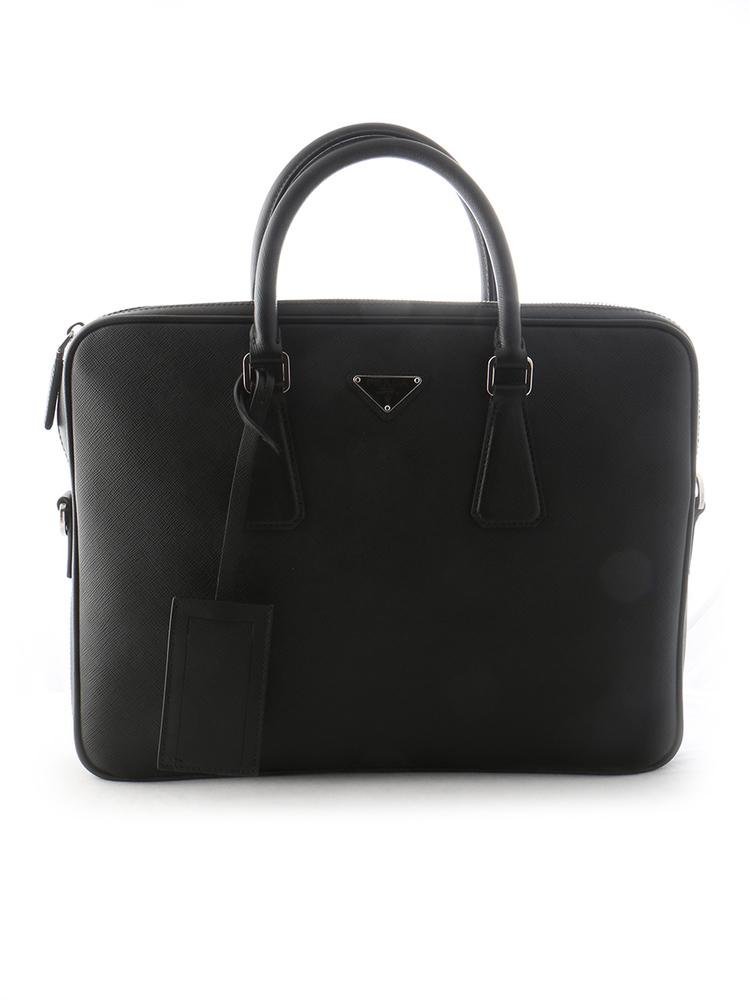Prada Logo Plaque Laptop Bag