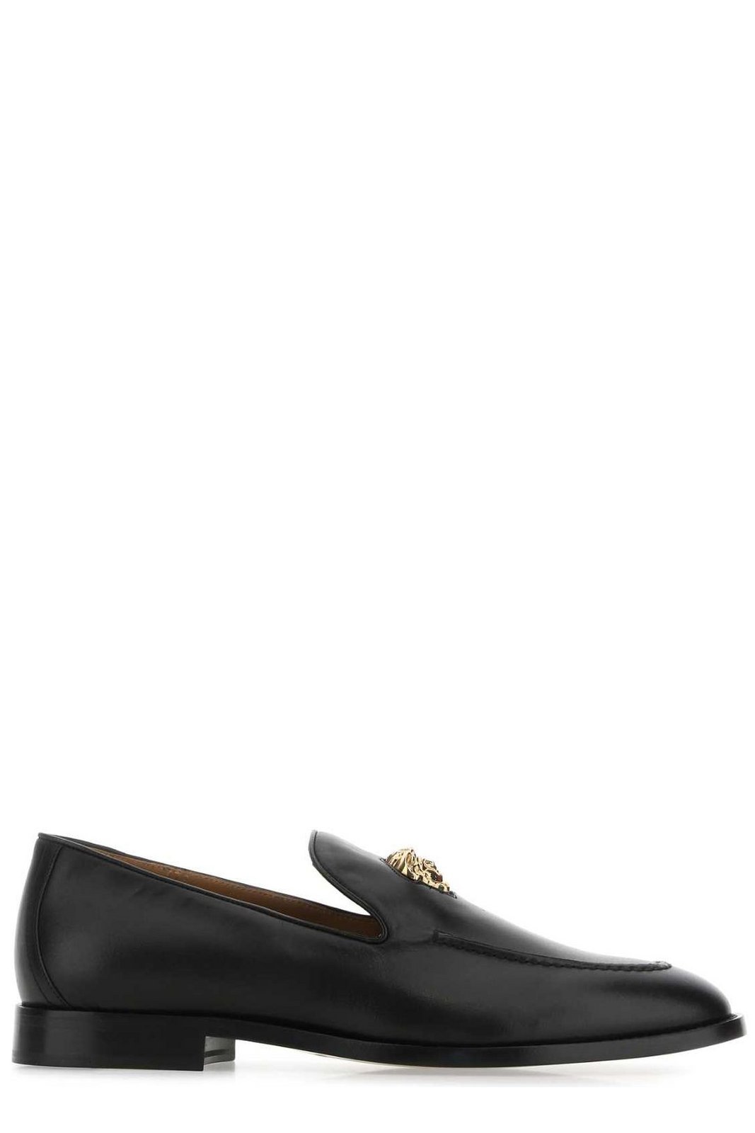 Versace Medusa Plaque Round Toe Loafers