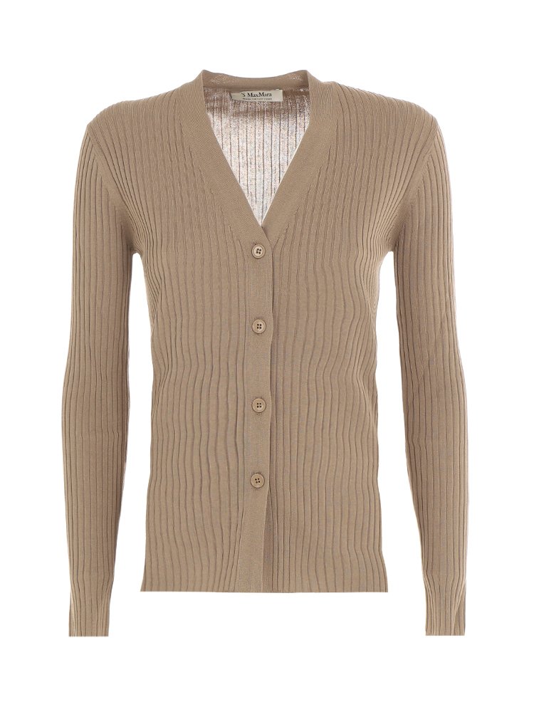 'S Max Mara V-Neck Ribbed-Knit Cardigan