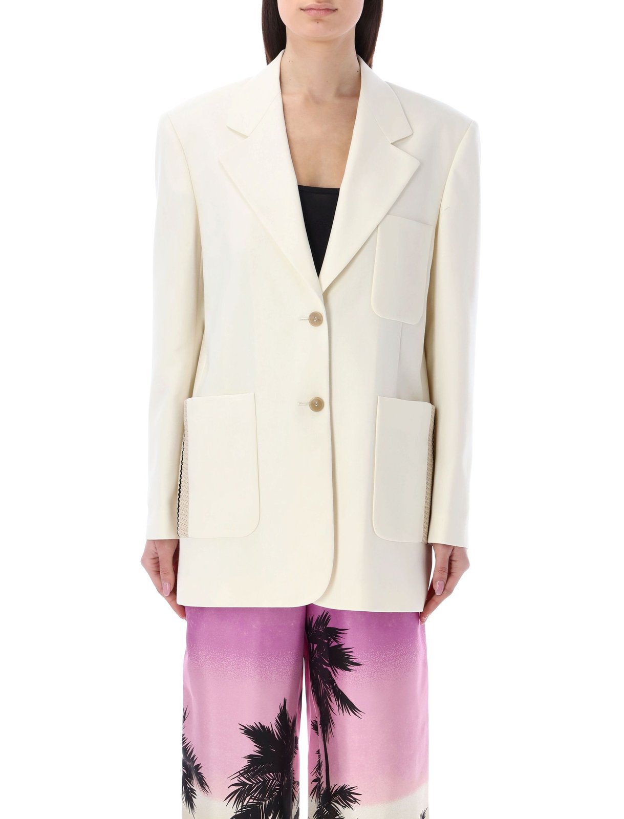 Palm Angels Single Breasted Tailored Blazer