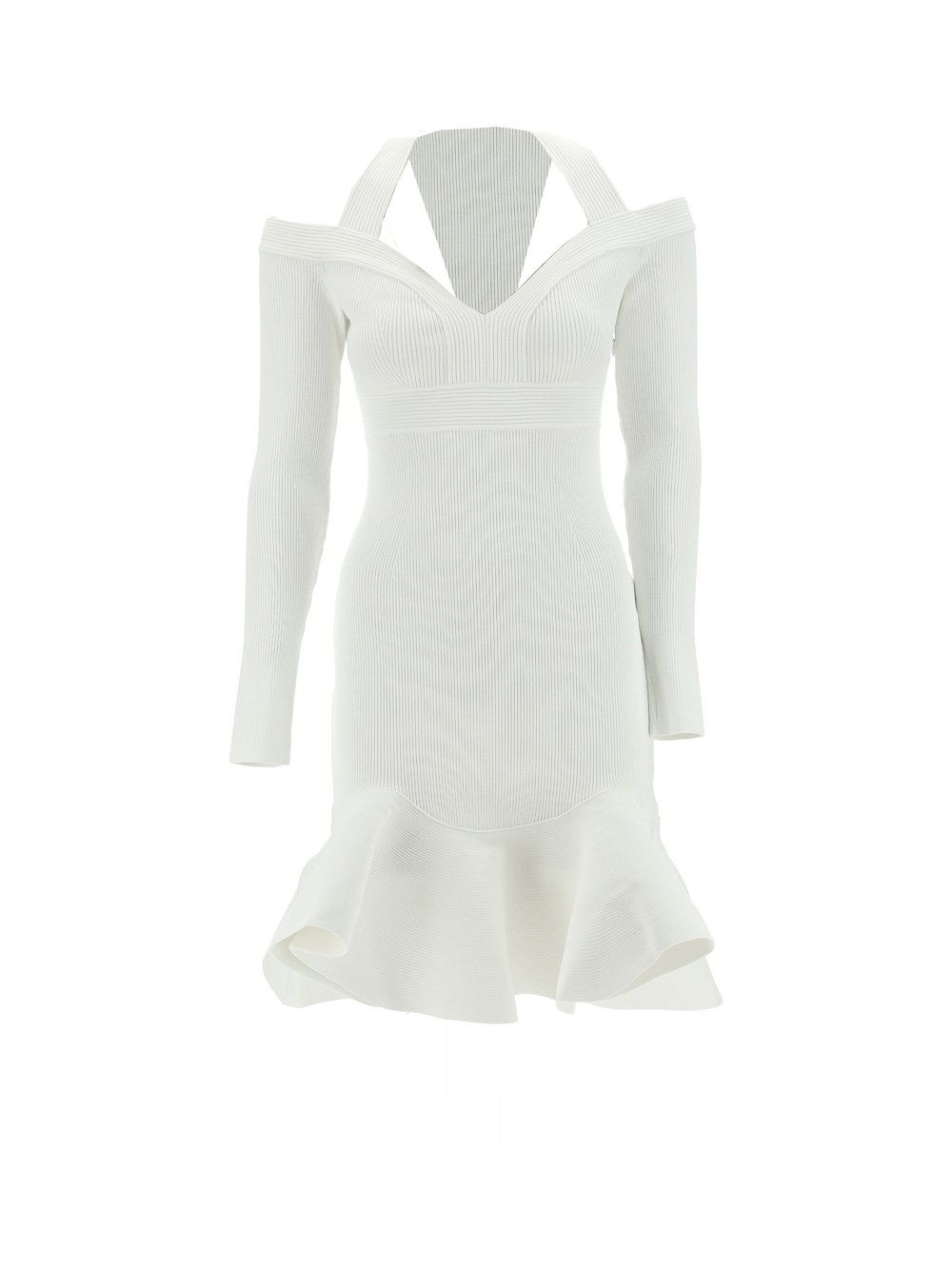 Alexander McQueen Ruffle Detailed Flared Mini Dress