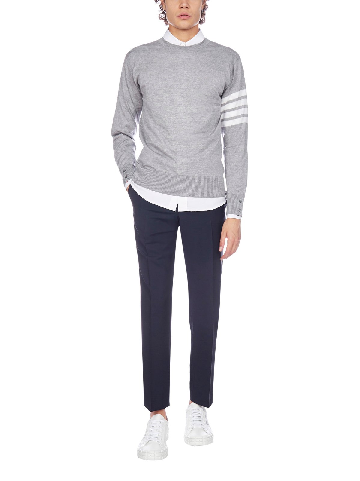 Thom Browne 4-Bar Striped Sweater