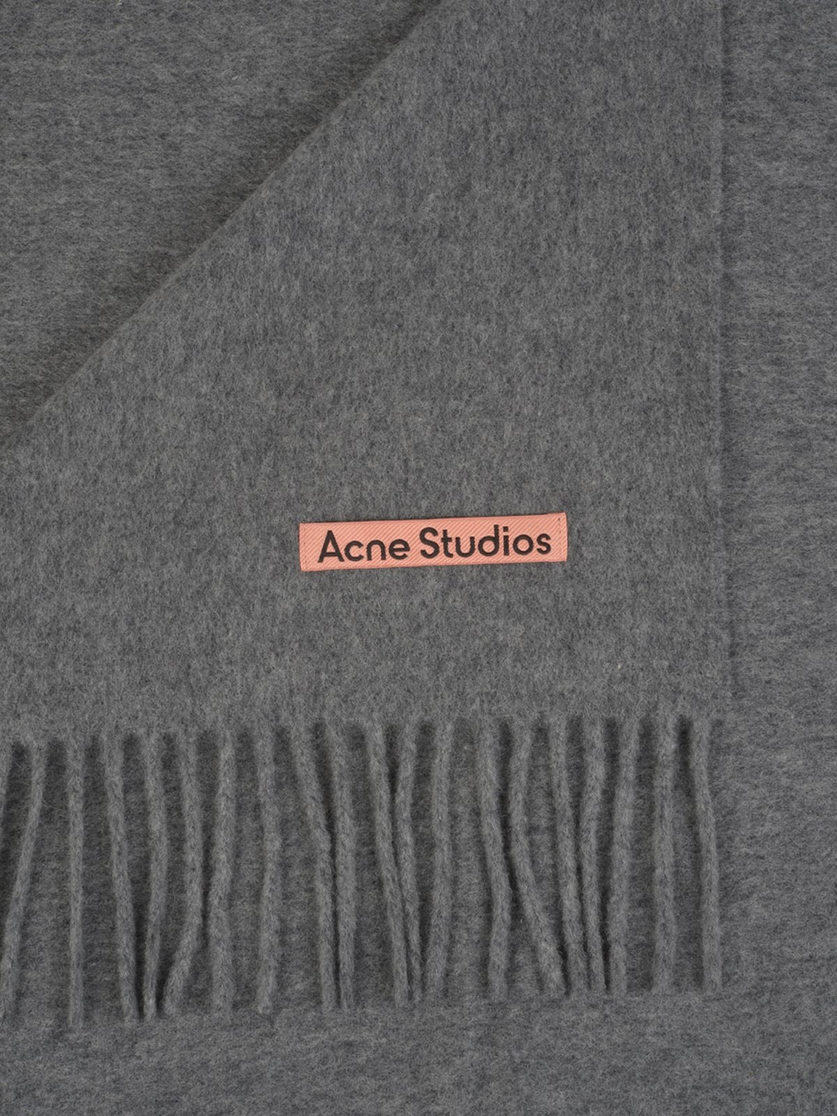 Acne Studios Logo Patch Fringed-Edge Scarf