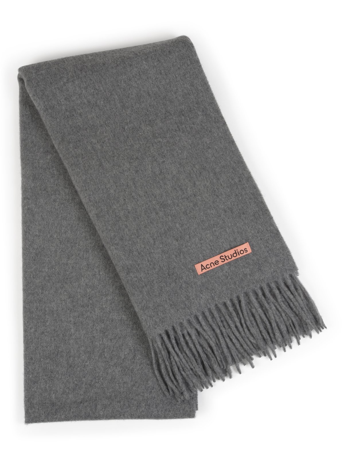 Acne Studios Logo Patch Fringed-Edge Scarf