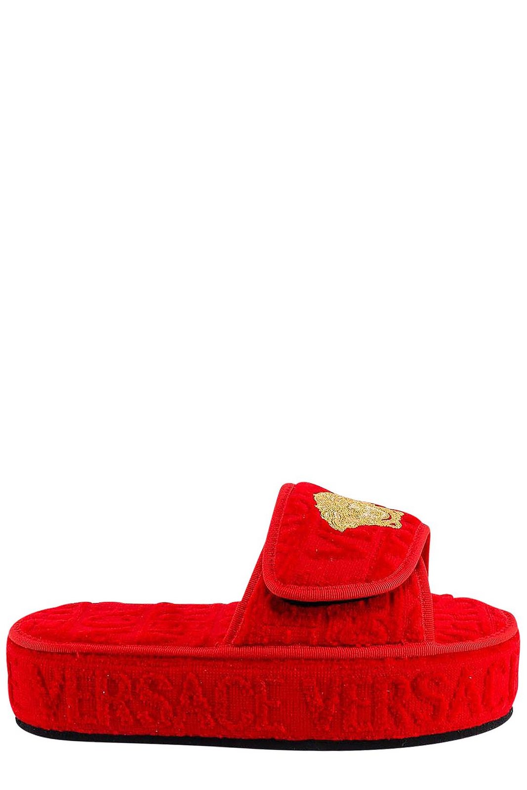 Versace Logo Monogram Platform Slides
